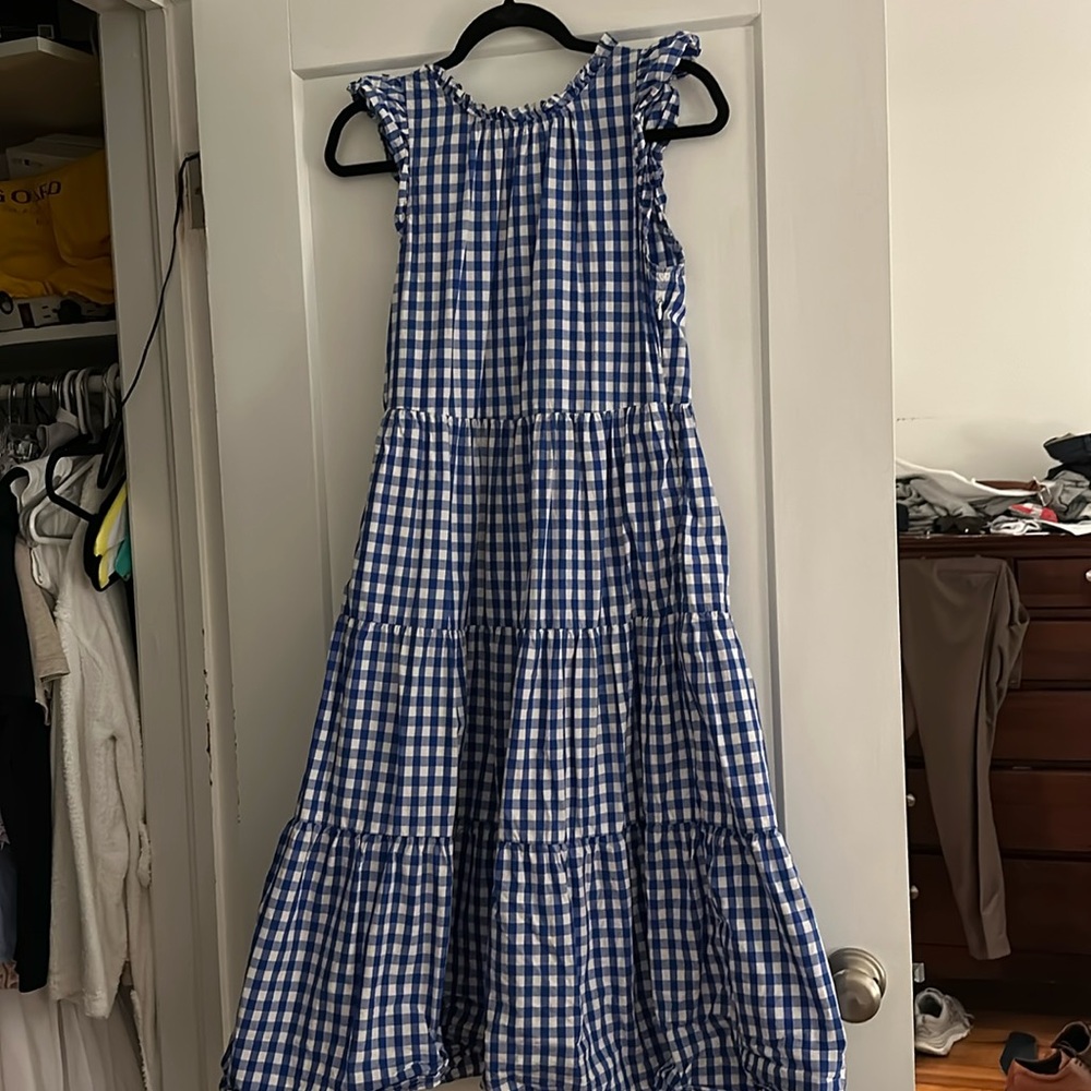 JCrew gingham midi